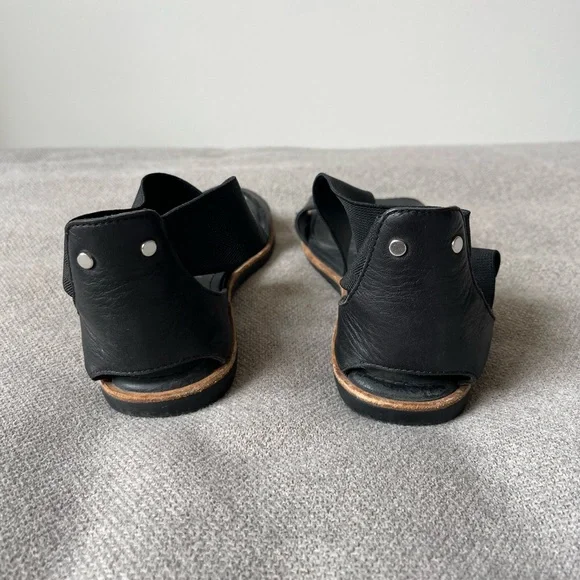 Sorel Black Leather Sandals - Picture 3 of 4
